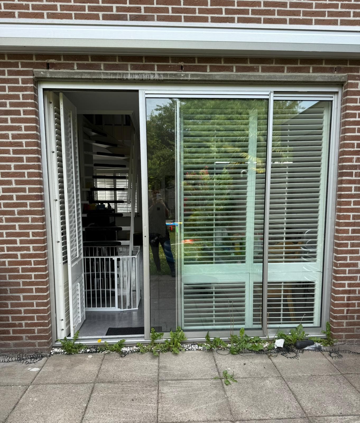 Kunststof schuifpui — geopend